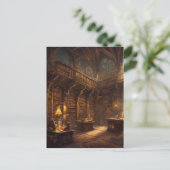 Fantasy Library Postkarte (Stehend Vorderseite)