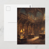 Fantasy Library Postkarte (Vorne/Hinten)