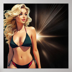 Fantasy Life - Blonde Beach Babe Poster