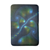 Fantasy Lights Abstract Blue Green Yellow Fractal Badematte (Vorderseite Vertikal)