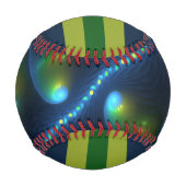 Fantasy Lights Abstrakt Blue Green Fraktal Name Baseball (Rückseite)
