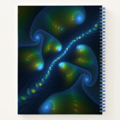 Fantasy Lights Abstrakt Blue Green Yellow Art Name Notizblock (Rückseite)
