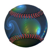 Fantasy Lights Abstrakt Blue Green Yellow Fraktal Baseball (Rückseite)