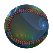 Fantasy Lights Abstrakt Blue Green Yellow Fraktal Baseball (Vorderseite Links)