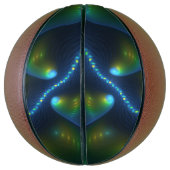 Fantasy Lights Abstrakt Blue Green Yellow Fraktal Basketball (Vertikal)