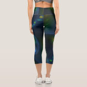 Fantasy Lights Abstrakt Blue Green Yellow Fraktal Capri Leggings (Rückseite)