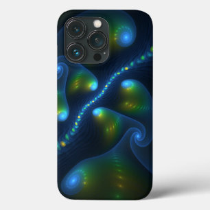 Fantasy Lights Abstrakt Blue Green Yellow Fraktal Case-Mate iPhone Hülle