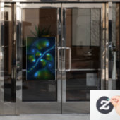 Fantasy Lights Abstrakt Blue Green Yellow Fraktal Fensteraufkleber (Büro Tür)