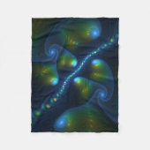 Fantasy Lights Abstrakt Blue Green Yellow Fraktal Fleecedecke (Vorderseite)