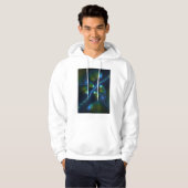Fantasy Lights Abstrakt Blue Green Yellow Fraktal Hoodie (Vorne ganz)