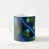 Fantasy Lights Abstrakt Blue Green Yellow Fraktal Kaffeetasse (Vorderseite Links)