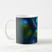 Fantasy Lights Abstrakt Blue Green Yellow Fraktal Kaffeetasse (Links)