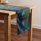 Fantasy Lights Abstrakt Blue Green Yellow Fraktal Kurzer Tischläufer (Beispiel)