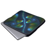 Fantasy Lights Abstrakt Blue Green Yellow Fraktal Laptopschutzhülle (Vorne Knopf)