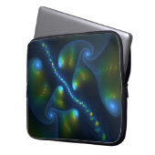 Fantasy Lights Abstrakt Blue Green Yellow Fraktal Laptopschutzhülle (Vorderseite Links)