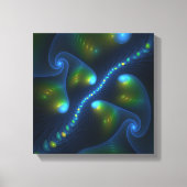 Fantasy Lights Abstrakt Blue Green Yellow Fraktal Leinwanddruck (Vorderseite)