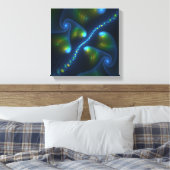 Fantasy Lights Abstrakt Blue Green Yellow Fraktal Leinwanddruck (Insitu (Schlafzimmer))