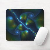 Fantasy Lights Abstrakt Blue Green Yellow Fraktal Mousepad (Mit Mouse)