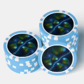Fantasy Lights Abstrakt Blue Green Yellow Fraktal Pokerchips (Stapel)