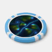 Fantasy Lights Abstrakt Blue Green Yellow Fraktal Pokerchips (Einzeln)