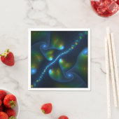 Fantasy Lights Abstrakt Blue Green Yellow Fraktal Serviette (Beispiel)