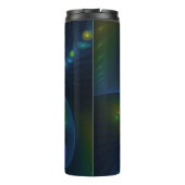 Fantasy Lights Abstrakt Blue Green Yellow Fraktal Thermosbecher (Rückseite)