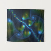 Fantasy Lights Abstrakt Blue Green Yellow Fraktal Wandteppich (Vorderseite (Horizontal))