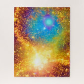 Fantasy Lila und Gold Shiny Supernova Puzzle (Vertikal)