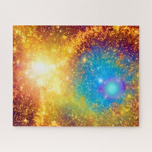 Fantasy Lila und Gold Shiny Supernova Puzzle (Horizontal)