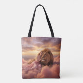 Fantasy Lion and Woman in Clouds Tasche (Rückseite)