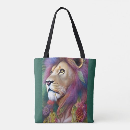 Fantasy Lion Leo Spirit Guide Mystical Whimsical Tasche (Rückseite)