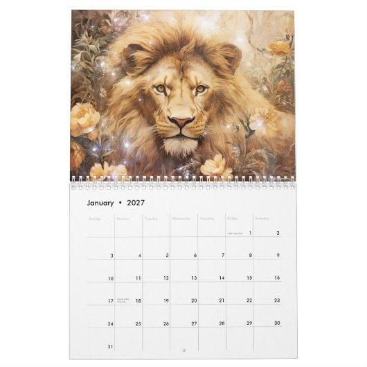 Fantasy Lions in Abstract Style Kalender (Jan 2027)
