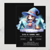 Fantasy Little Wizard Geburtstag Einladung (Vorne/Hinten)