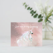 Fantasy Love Unicorn Postkarte (Stehend Vorderseite)