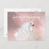 Fantasy Love Unicorn Postkarte (Vorne/Hinten)