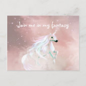 Fantasy Love Unicorn Postkarte (Vorderseite)