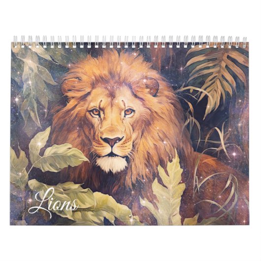 Fantasy-Löwen im abstrakten Stil Kalender (Titelbild)