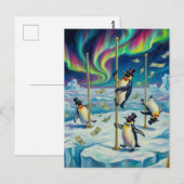 Fantasy Lustige Tanzpinguine Nordpol Postkarte (Vorne/Hinten)