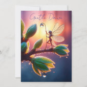Fantasy macro photography of tiny forest sprite save the date (Vorderseite)