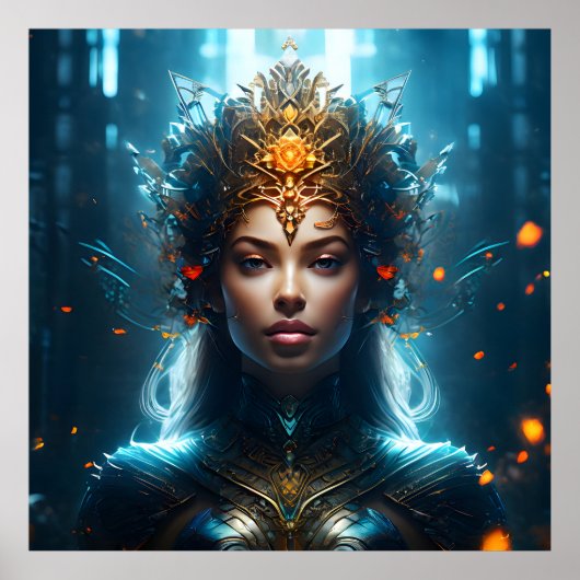 Fantasy Magic Art Dame Poster (Vorne)