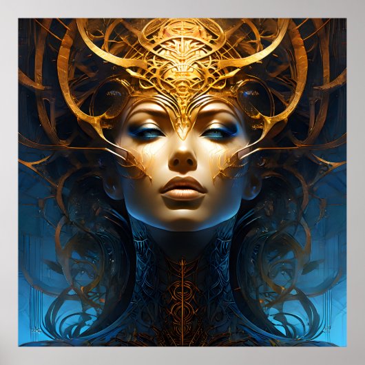 Fantasy Magic Art Dame Poster (Vorne)