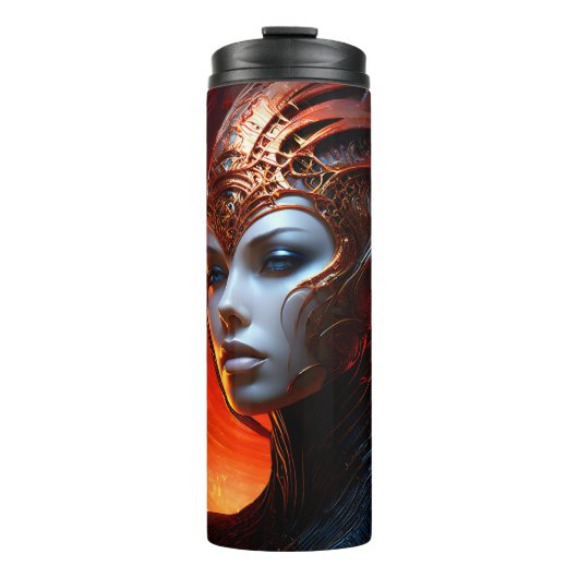 Fantasy Magic Art Dame Thermosbecher (Vorderseite)