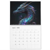 Fantasy Magic Dragons - AI erzeugte Kunst Kalender (Mär 2026)
