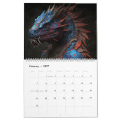 Fantasy Magic Dragons - AI erzeugte Kunst Kalender (Feb 2027)