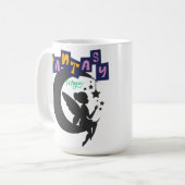 Fantasy Magic - Fairy Sitting on Moon with Stars Kaffeetasse (Vorderseite Links)