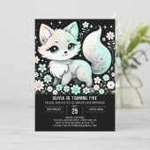Fantasy Magic Fox Digital Geburtstag Einladung (Stehend Vorderseite)