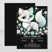 Fantasy Magic Fox Digital Geburtstag Einladung (Vorne/Hinten)