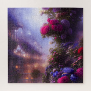 Fantasy Magic Garden Landschaft mit Herrenhaus Puzzle