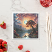 Fantasy Magic Romantic Tree Landschaft Serviette (Beispiel)