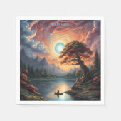 Fantasy Magic Romantic Tree Landschaft Serviette (Vorderseite)